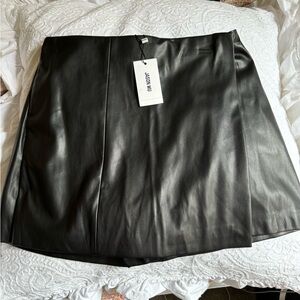 Jason Wu Black Leather Skort